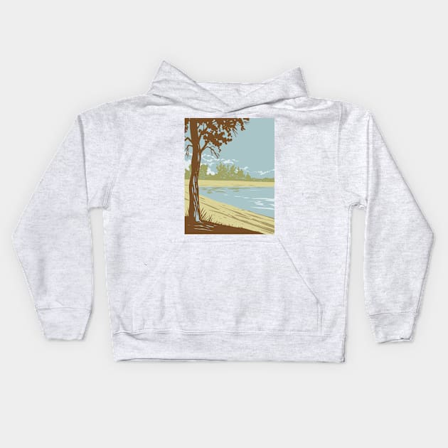 Edness K Wilkins State Park on the North Platte River East of Casper in Natrona County Wyoming WPA Poster Art Kids Hoodie by patrimonio